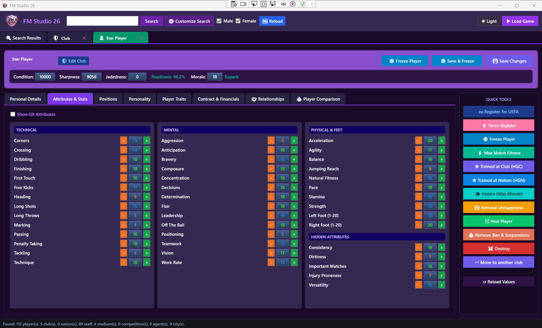 Player Attributes